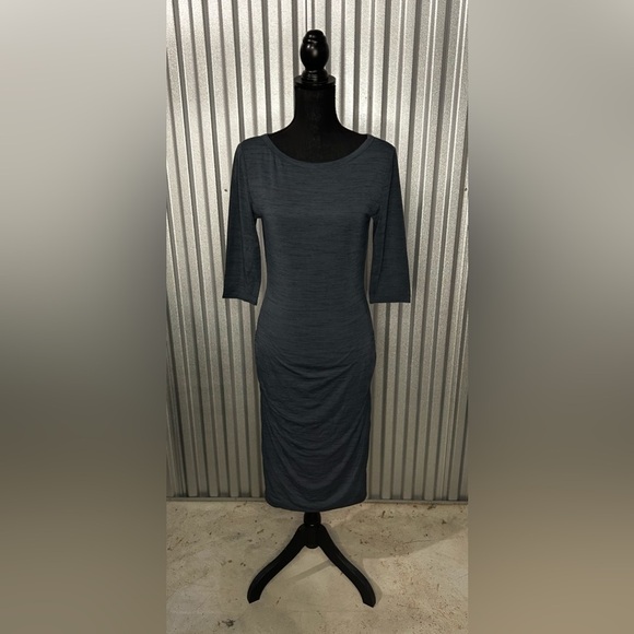 Prana Dresses & Skirts - Women’s Prana Blue Polyester Elastane Long Sleeve Designer Midi Dress Medium
